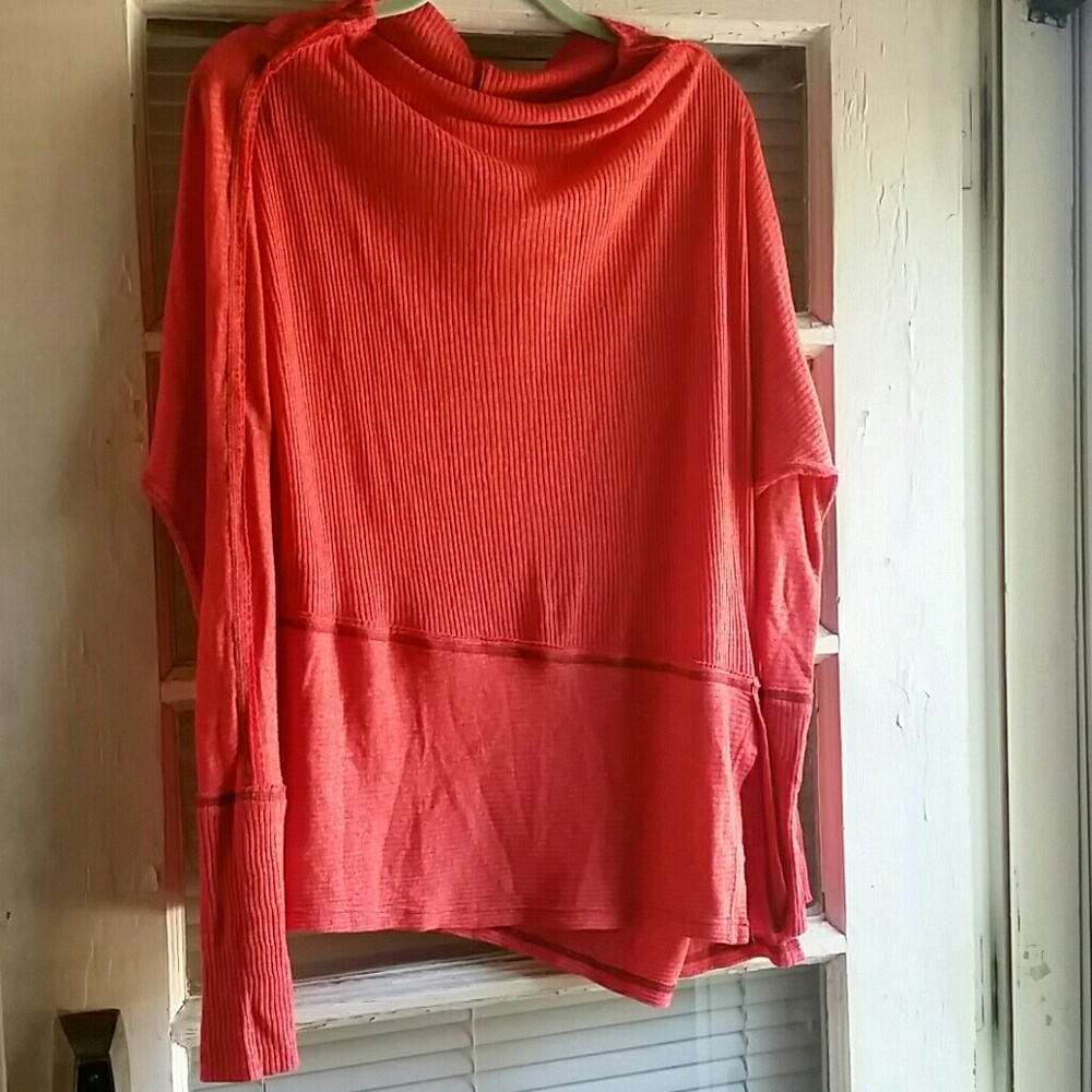 We the Free watermelon colored drapey tee.